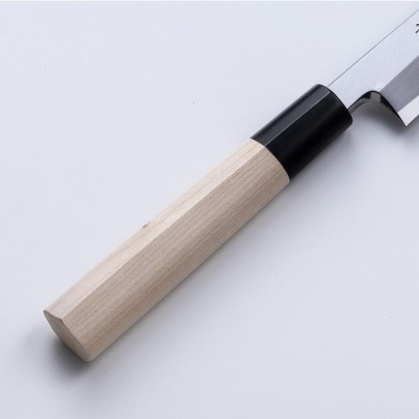 堺元兼 刺身包丁 柳刃包丁 240mm 白紙2号 刃金つけ 水牛柄 木鞘付 日本