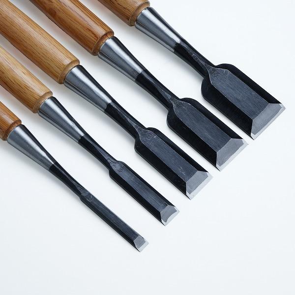 鑿 本職用 高級 追入のみ 赤樫柄 5本組 セット のみ ノミ : ほんまもん