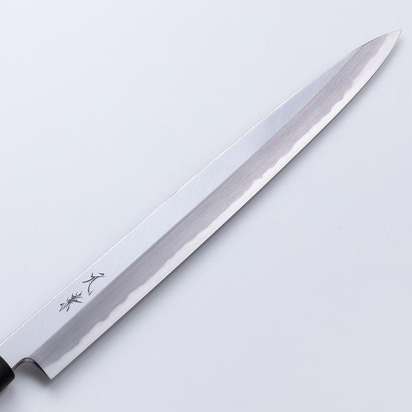堺元兼 刺身包丁 柳刃包丁 300mm 白紙2号 刃金つけ 水牛柄 木鞘付 日本
