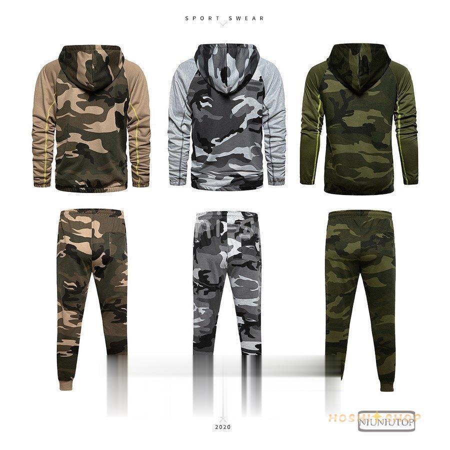 ジャージ上下メンズ 秋 メンズ 迷彩柄 セットアップ ロングパンツ 長袖