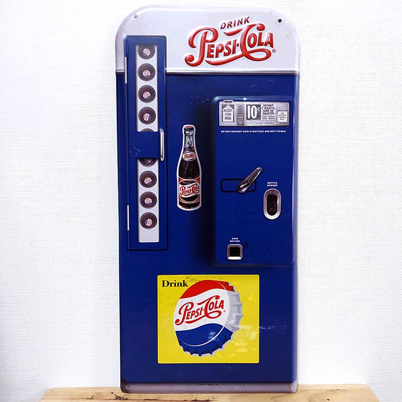 PEPSI（ペプシ） ブリキ看板 コーラ ボトル エンボスメタルサイン