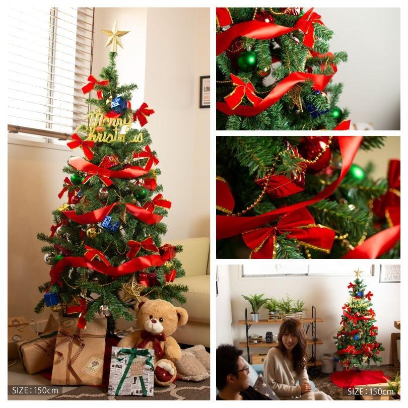 クリスマスツリー 180cm 北欧 おしゃれ オーナメント セット 飾り led