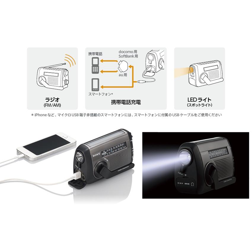 SONY ソーラー＆手回し充電ラジオ 防災ラジオ : 博信堂ヤフー店 - 通販