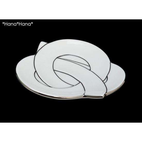 結び 小皿 (プラチナ線) 11cm 有田焼 田清窯 // 和食器 食器 取皿 菓子