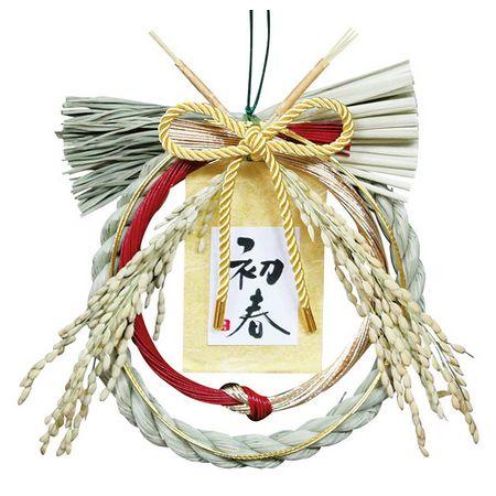 国産稲穂初春飾り ZC−A6 25-3235-0 しめ縄 正月飾り しめ縄リース