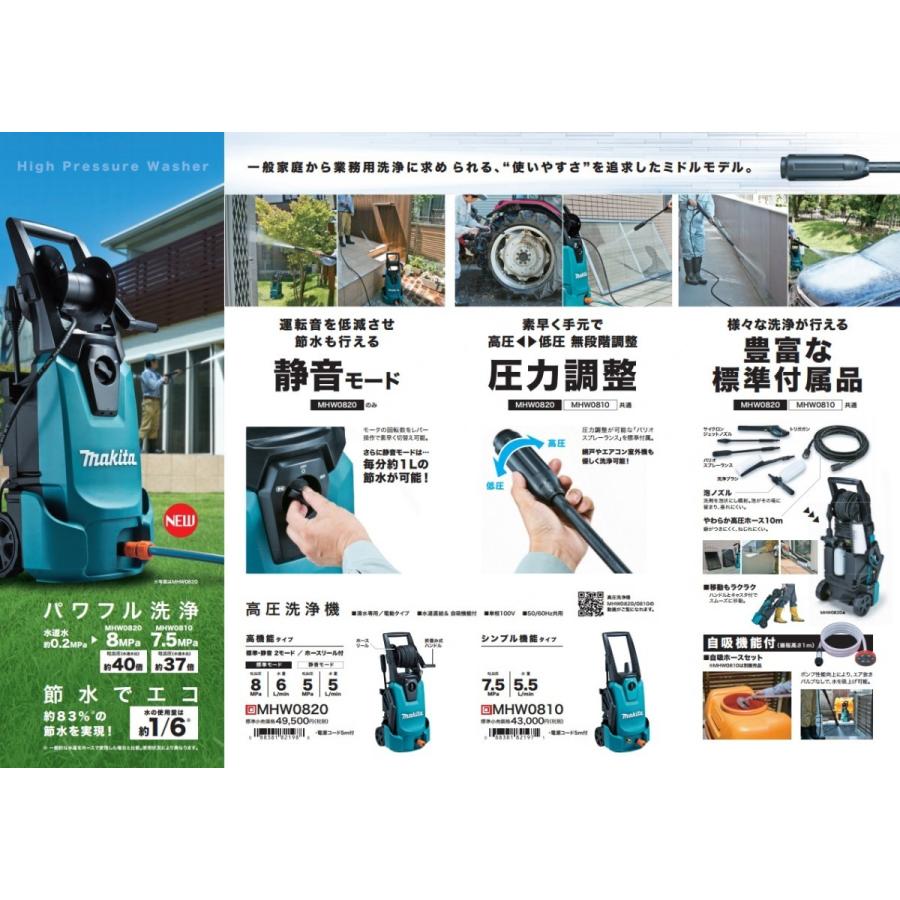 マキタ（makita） 高圧洗浄機（高機能タイプ）100V 50/60Hz共用 5m