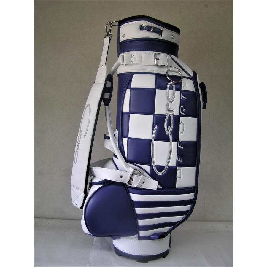 CARO(キャロ)キャディバッグ ニュースタッフ ゴールデン チェッカー白