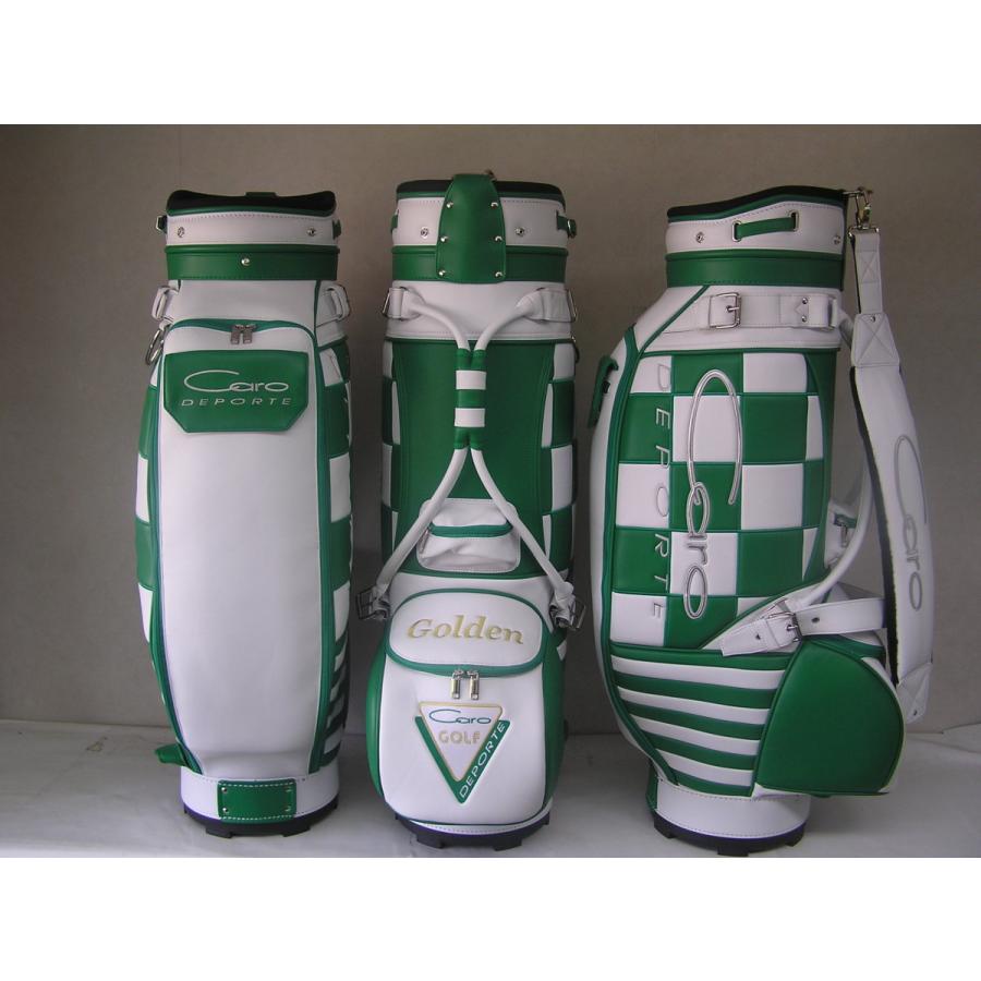 CARO(キャロ)キャディバッグ ニュースタッフ ゴールデン チェッカー白