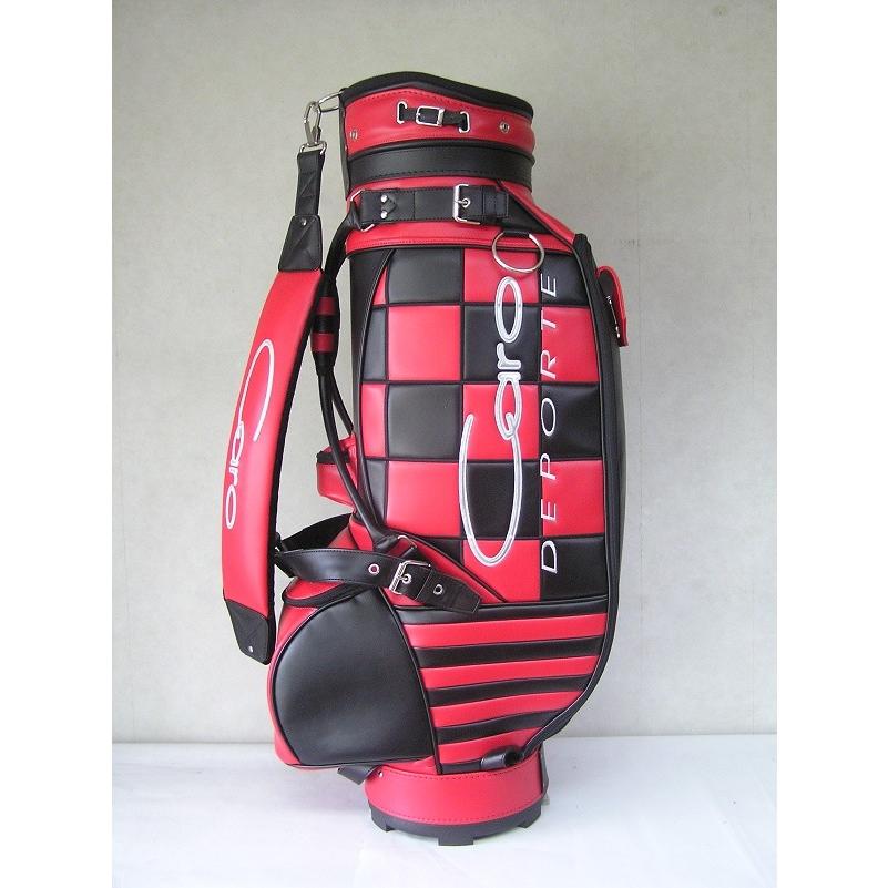 CARO(キャロ)キャディバッグ ニュースタッフ ゴールデン チェッカー黒