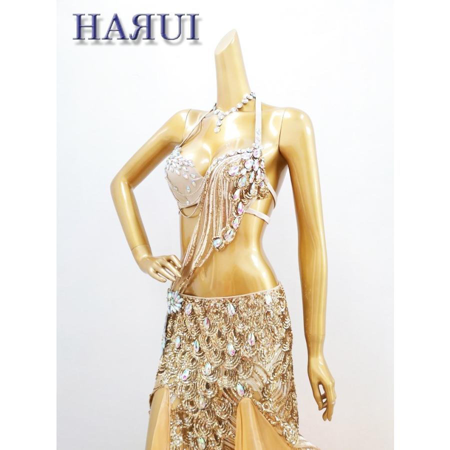 ベリーダンス エジプト風 デザインゴールド 衣装 上下セット