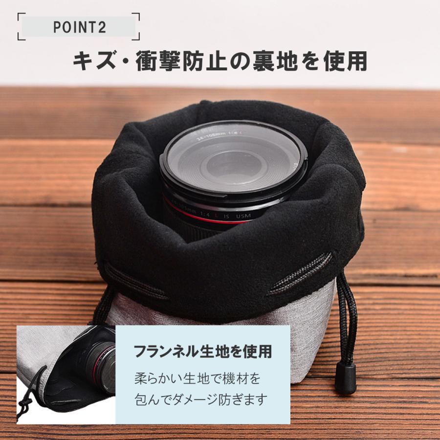 カメラポーチ バッグ ケース 一眼レフ ミラーレス レンズ 本体 巾着