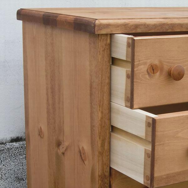 ファイブドロワーチェスト パイン材｜5段 タンス 収納家具 無垢 木製
