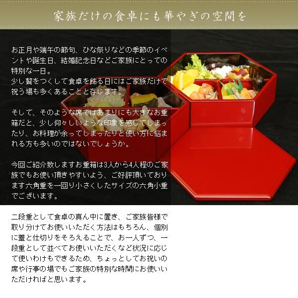 山田平安堂 六角二段小重 朱塗 重箱/漆器 : 漆器 山田平安堂 - 通販