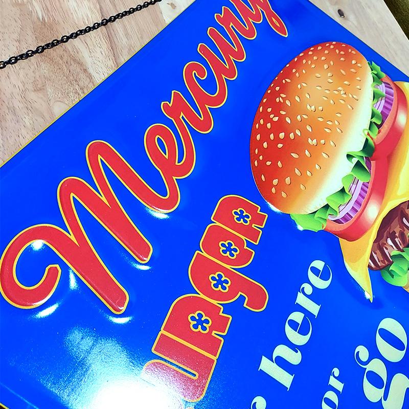 アメリカン レトロ ブリキ看板 壁飾り ハンバーガー ティンサイン