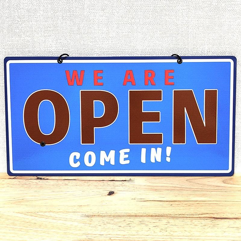 アメリカン レトロ ブリキ看板 店舗用 オープン クローズ メタルサイン