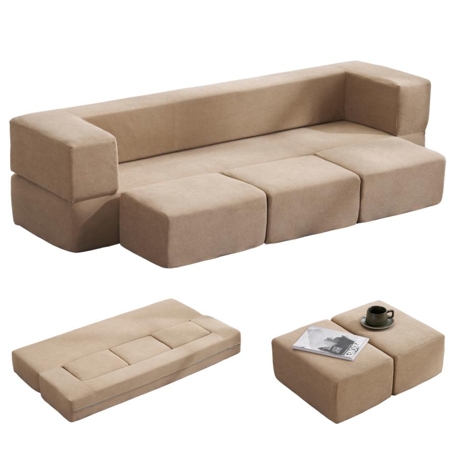 ソファベッド 最大5人掛け 5P 組立て不要 フロアソファ ローソファ