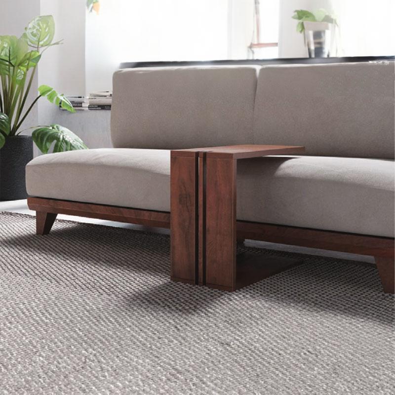 正規品 サイドテーブル ソファテーブル コの字型 ナチュラル ブラウン