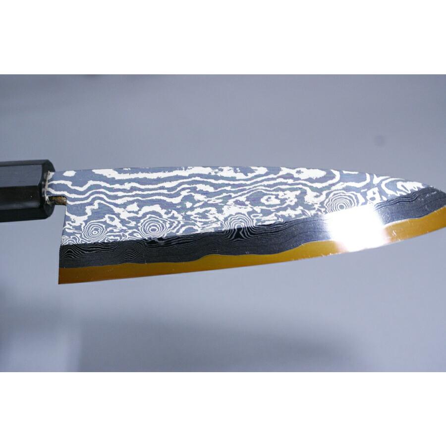 堺箱八 155mmダマスカス出刃包丁 青二鋼 伝統の堺包丁 青紙2号 刃渡り
