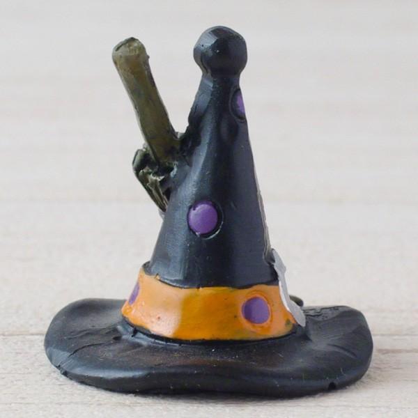 魔女の黒帽子＆魔法のほうき ハロウィン ガーデン雑貨 オブジェ 飾り