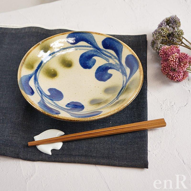 やちむん 皿 7寸皿 大皿 陶芸こまがた デイゴ柄 おしゃれ 沖縄陶器