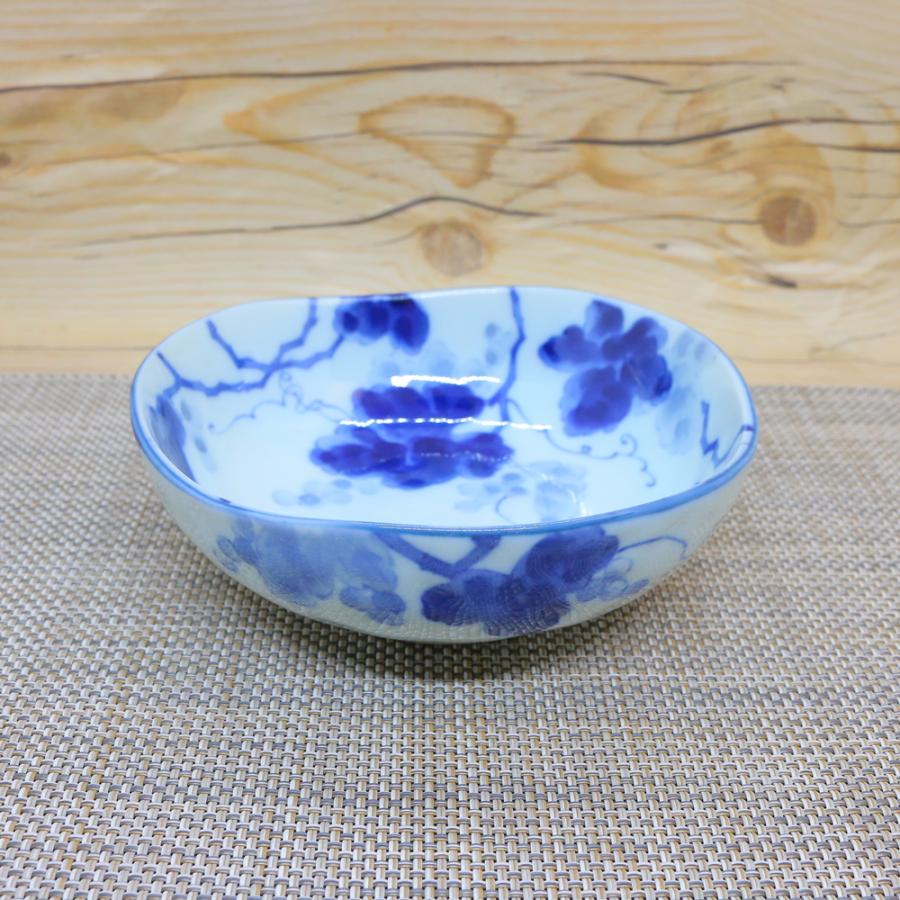 鉢 美濃焼 藍染ぶどう4.5寸鉢（5個セット） ぶどう柄 取鉢 取皿