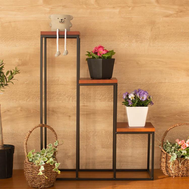 フラワースタンド 屋外 プランタースタンド [ステップM 3段] アイアン