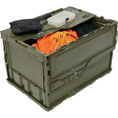 TRUSCO中山 代引き不可 TRUSCOトラスコ 薄型折りたたみコンテナ 50L