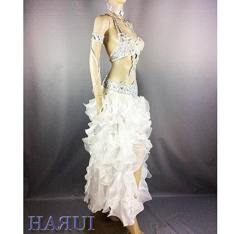 ベリーダンス 衣装 Vドロップ ブラ ベルト 上下2点 セット シルバー