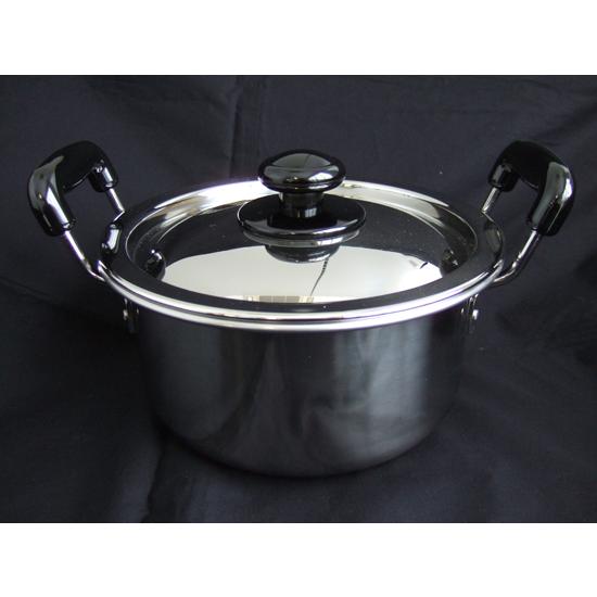 日本製 柄沢製作所製 モリブデン IH対応 実用鍋 両手鍋 27cm 18-0