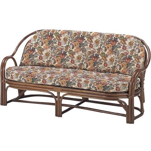 籐 ラタン 藤 曲線美 レトロ ブラウン 3人掛け ソファー : ヒマラヤ