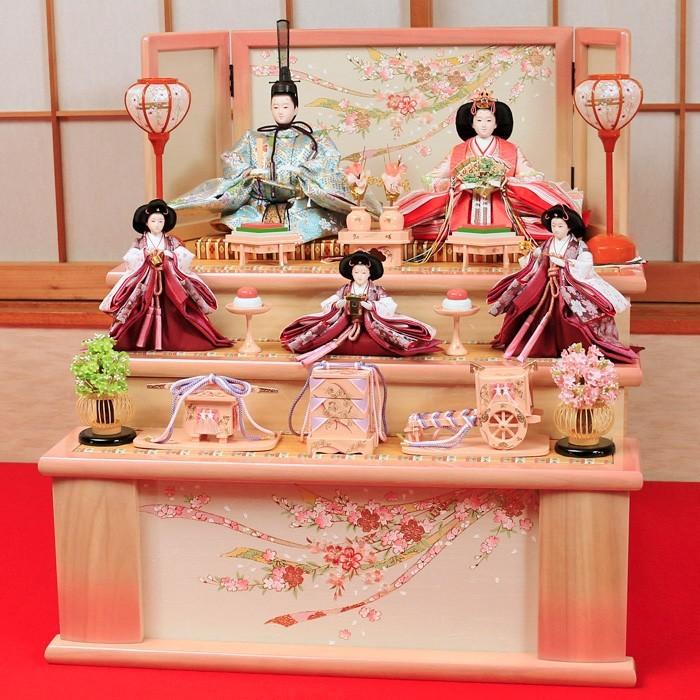 ひなせい 雛人形 三段飾り 収納飾り 「亜加莉2」 おしゃれ 段飾り