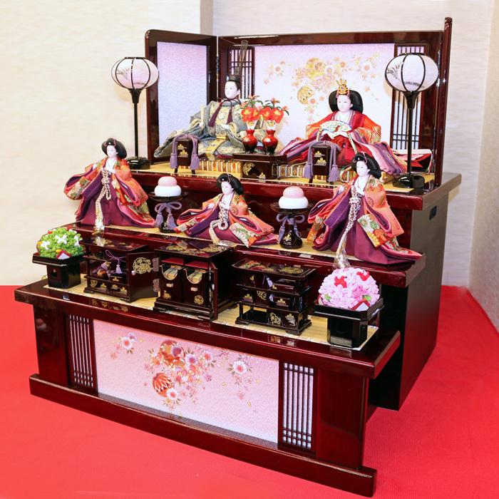 ひなせい 雛人形 三段飾り 収納飾り 「花須衣雛」 おしゃれ 3段飾り 5