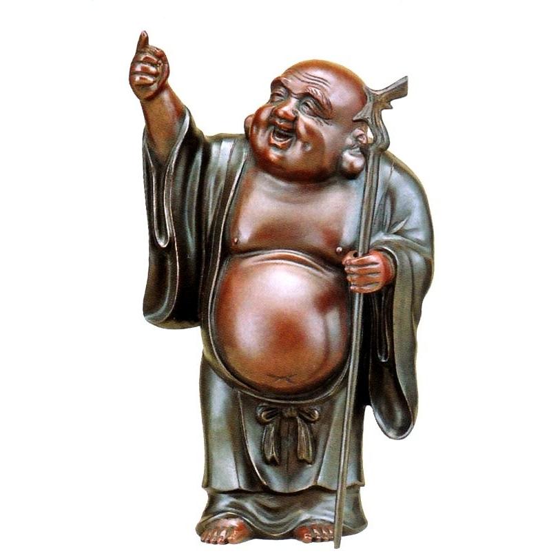 布袋様の置物 月見布袋10号 高岡銅器通販／送料無料 : 檜屋美術館