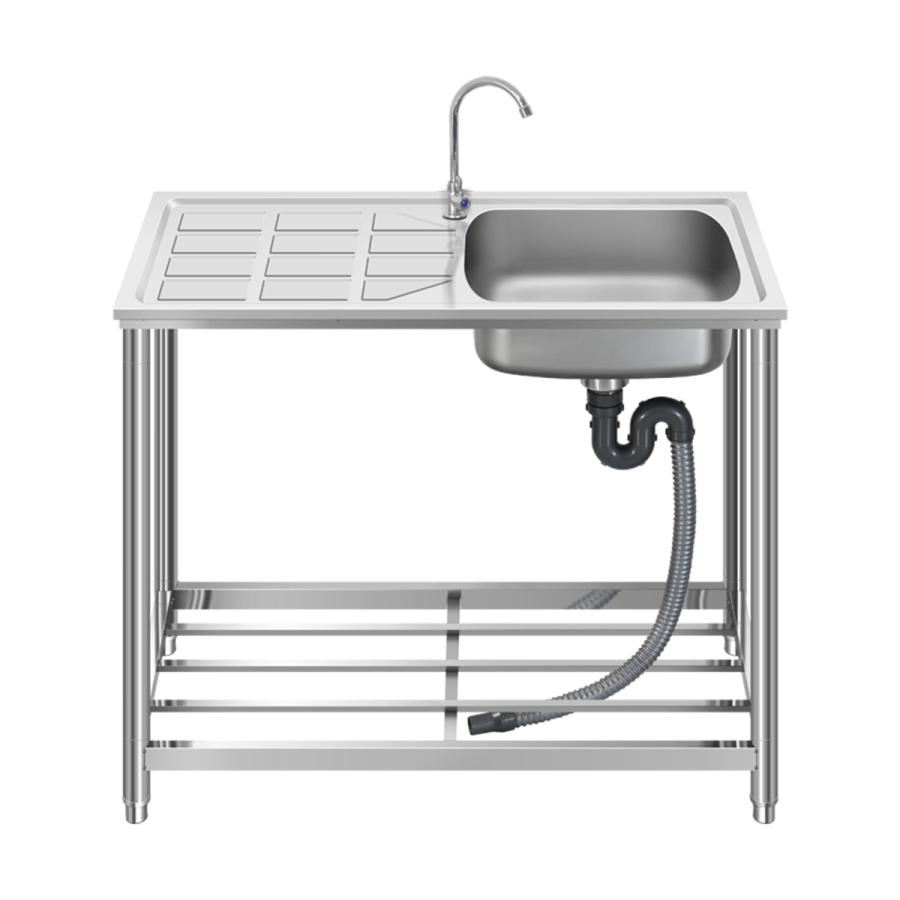 Hio 流し台 ステンレス製 蛇口左右に付けれる 【送料無料】 屋外 簡易