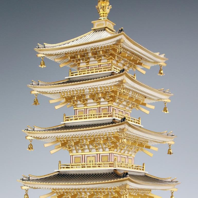 五重塔 高さ38.5cm｜銀製置物/ガラスケース : HIKARI GALLERYヤフー店