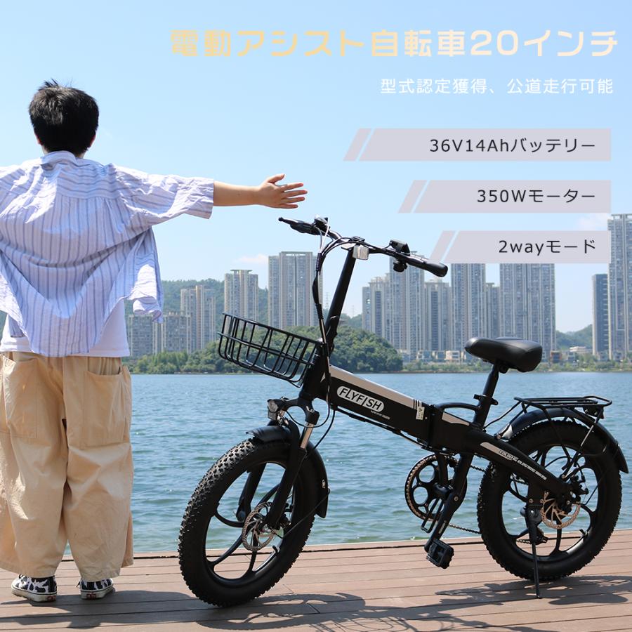 FLYFISH 電動自転車 電動アシスト自転車 20インチ 型式認定アシスト