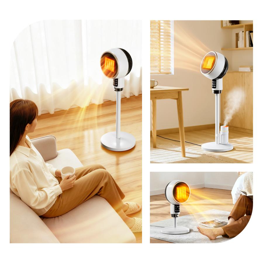 セラミックヒーター 人感センサー 首振り 大風量 省エネ 温度調節可能