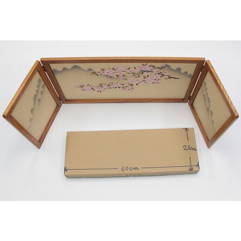 アウトレット品 雛人形屏風単品 12号華屏風 ケヤキ木目友禅桜倫光G