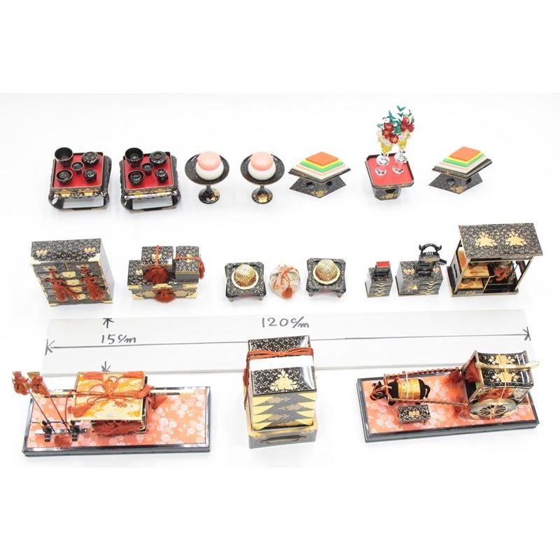 アウトレット品 雛道具お道具セット 九品 45号 お雛道具揃 前盛上 掛膳