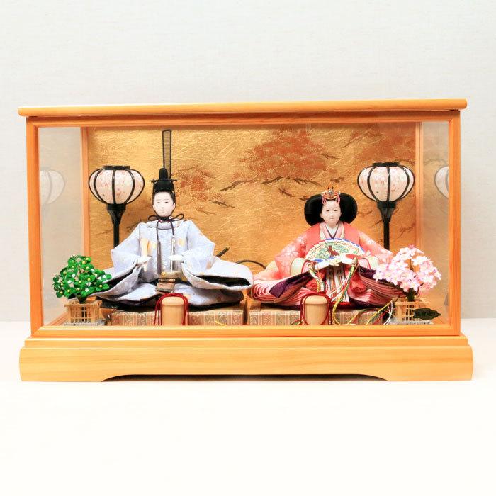ひなせい 雛人形 コンパクト ケース飾り 「 ガラスケース 春日