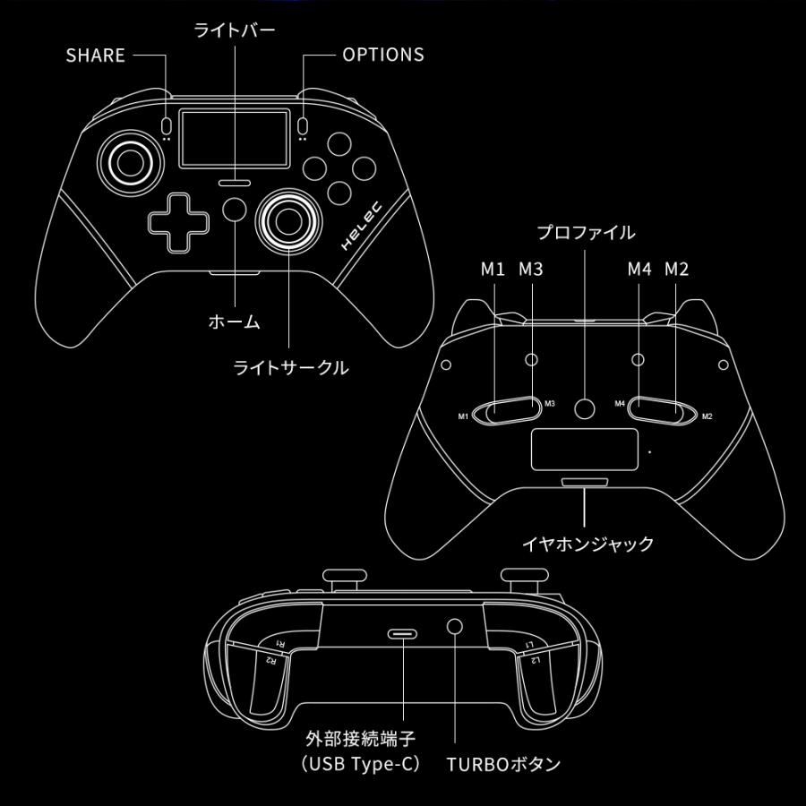 PlayStation PS4 コントローラー 背面ボタン 連射 ホールド 有線