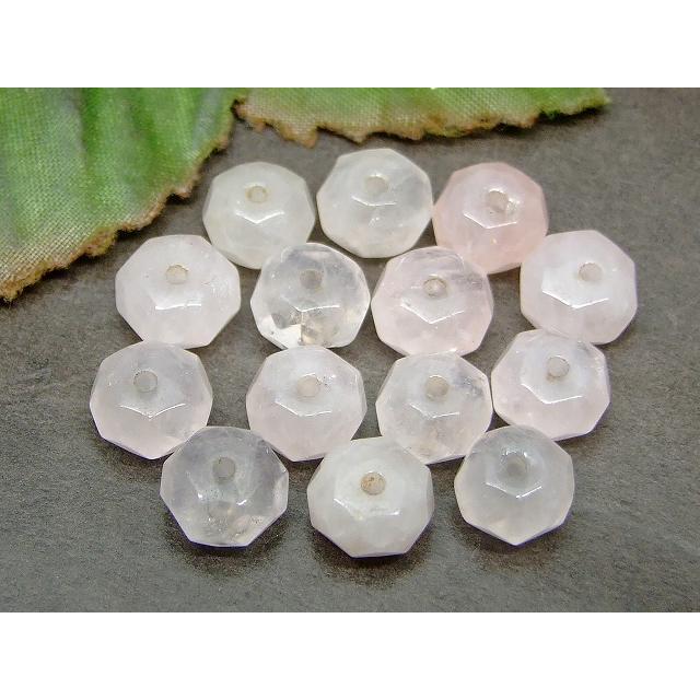 天然石 パワーストーン g3-78N ローズクォーツ 紅水晶 8mm×5mm ボタン