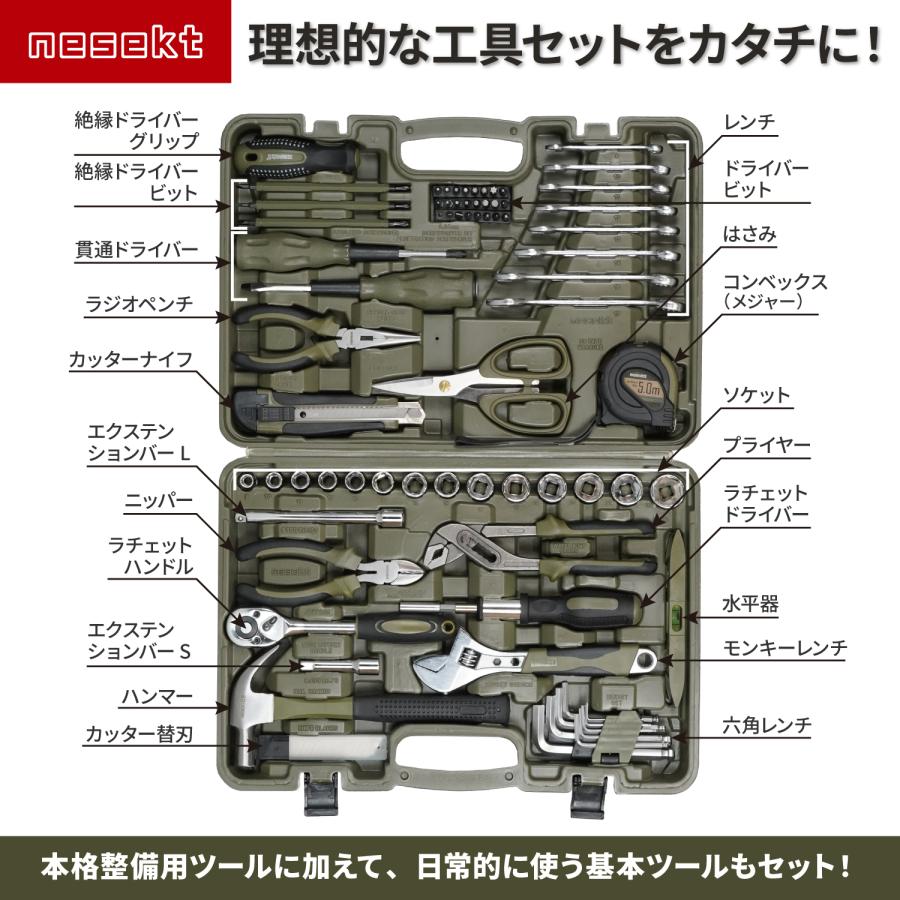 ネセクト]ツールセット 工具セット 79種類 DIY&ホームメンテナンス