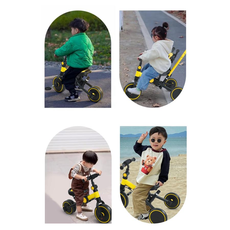 HZDMJ 三輪車 手押し 1歳 7in1 折りたたみ 手押し棒付き コンパクト