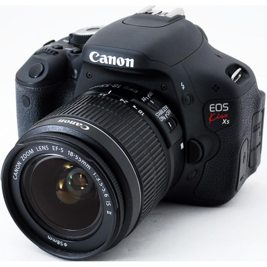 EOS キヤノン デジタル一眼 CANON Kiss X5 レンズキット 中古 新品SD