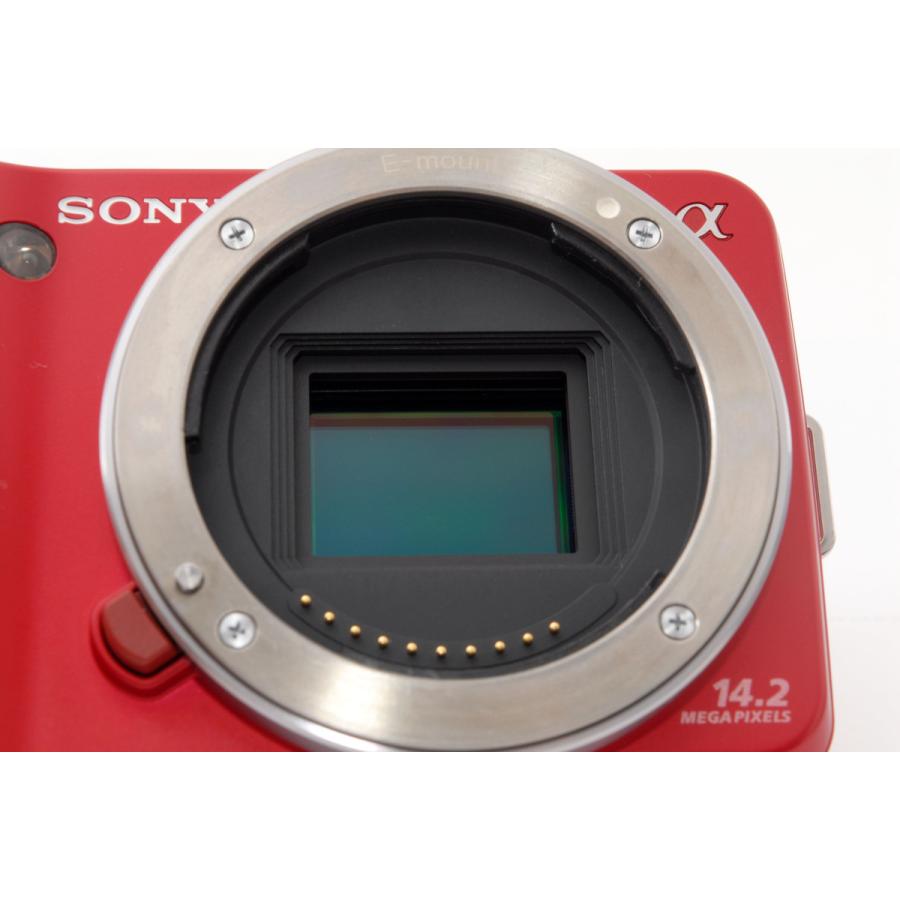 NEX ソニー SONY ミラーレス α NEX-3 レンズキット レッド 中古 新品SD