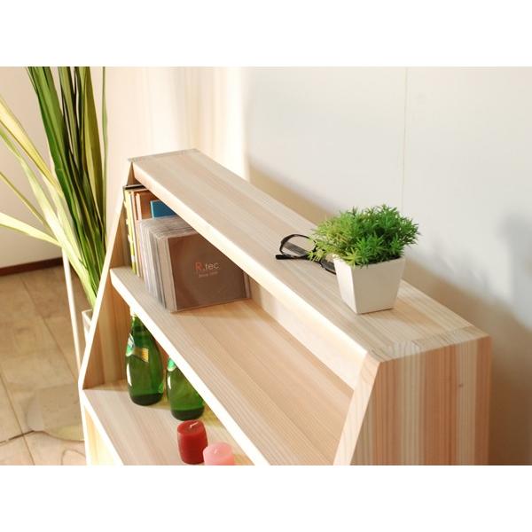 国産杉のブックシェルフ 完成品 本棚 食器棚 オープンラック 薄型 雑誌