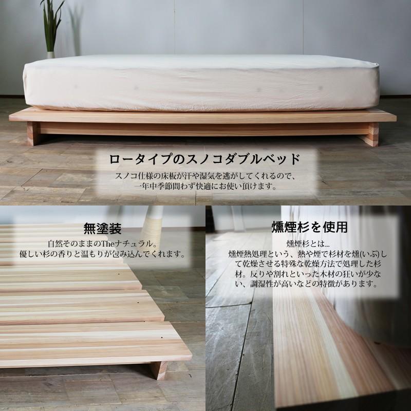 ベッド すのこベッド フロアベッド ダブル セミダブル ロータイプ 北欧