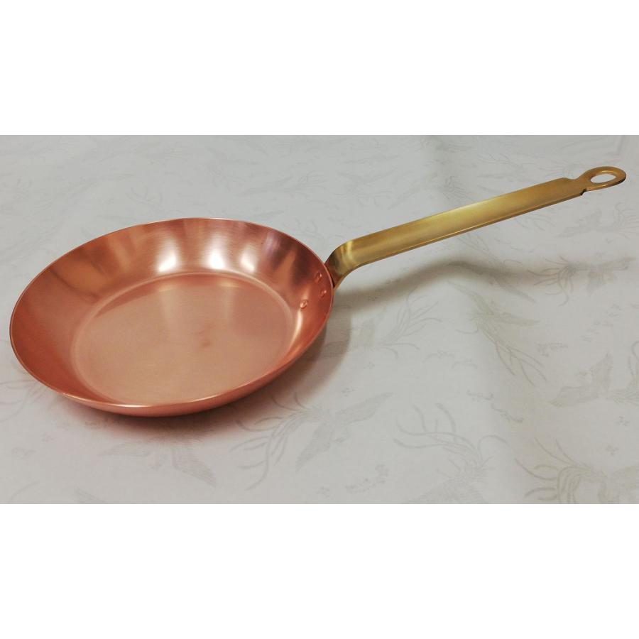 銅製 フライパン 24cm 内面メッキ無板厚約2mm 業務用仕様 日本