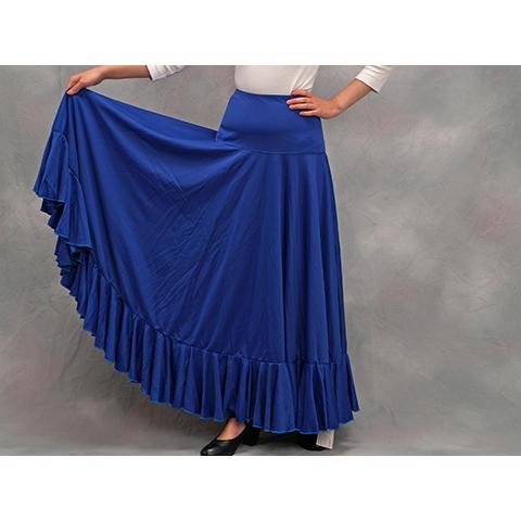 フラメンコスカート フラメンコファルダ フラメンコ衣装 練習用 青